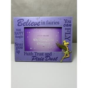 Authentic Disney Theme Parks Picture/Photo Frame TINKERBELL 4x6 Used